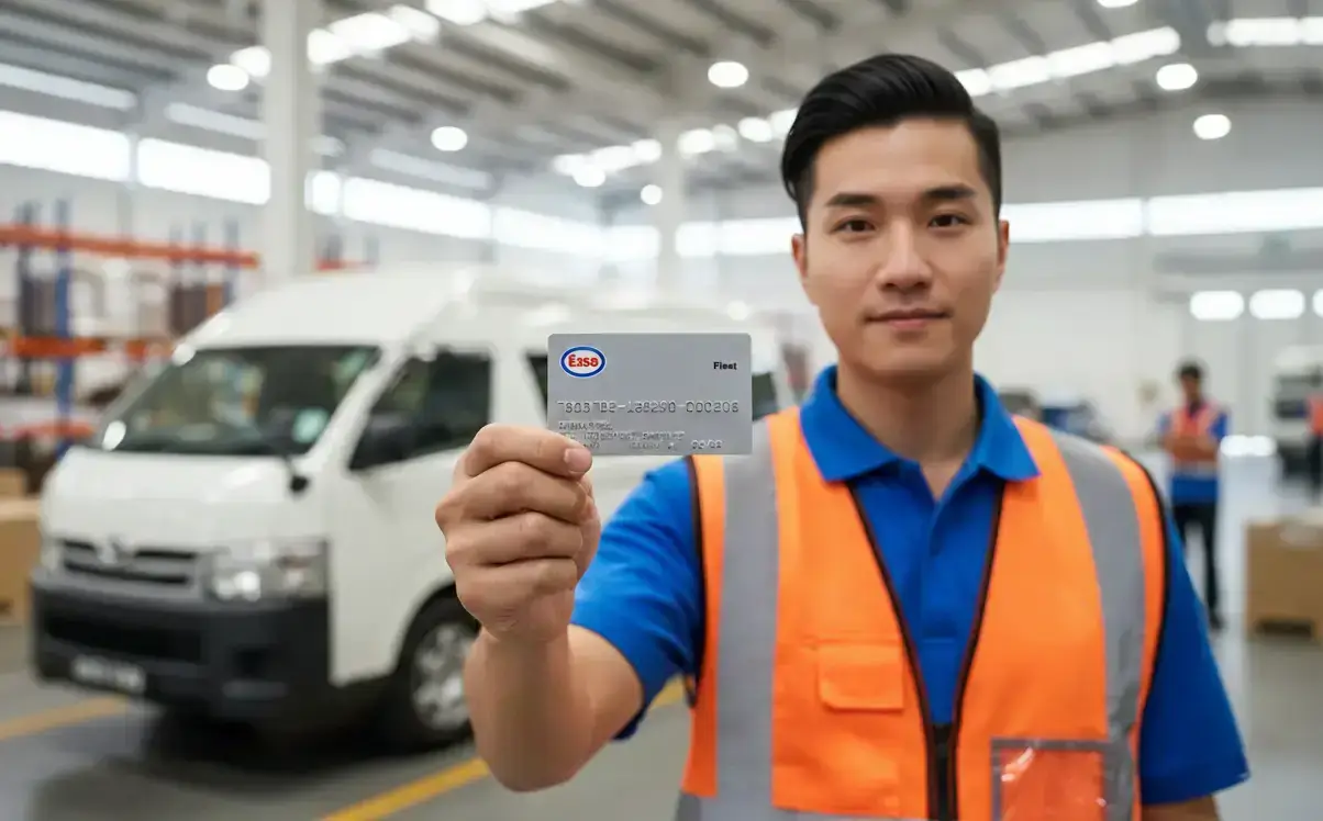 Diesel Go fleet cards for corporate fuel management and cashless transactions at Esso petrol stations across Singapore.
